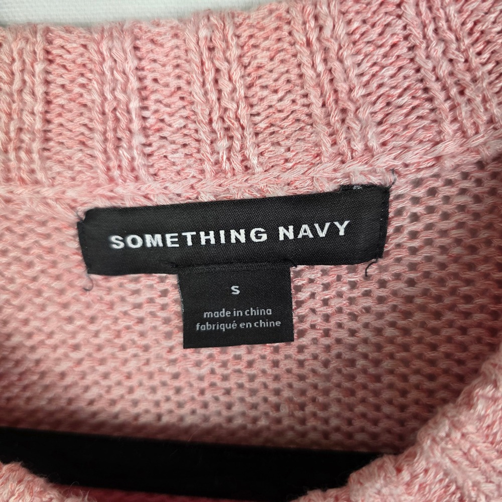 Something Navy Womens Pink Crewneck Sweater Viscose Blend Size S SN406501MI - Picture 4 of 7